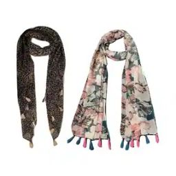 Women Floral Cotton Scarf -image-96