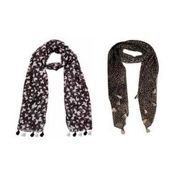 Pack of 2 Women Floral Print Scarfs with Tassel-image-35