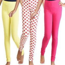 Pack of 3 Heart Print Basic Leggings-image-7