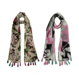 Women Floral Cotton Scarf -49