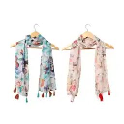 Women Floral Cotton Scarf -24