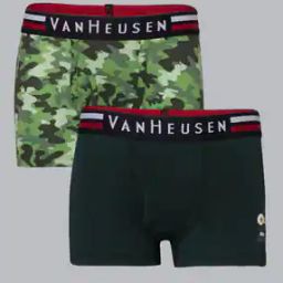 Boys Pack of 2 Printed Trunks with Logo Waistband-image-1