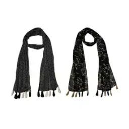 Pack of 2 Women Floral Print Scarf with Tasselled Border-image-59