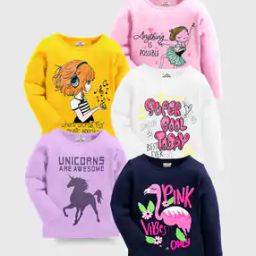 Pack of 5 Typographic Print Crew-Neck T-Shirts-image-67