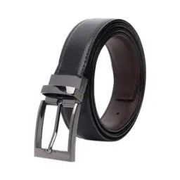 Textured Reversible Belt with Buckle Closure-4