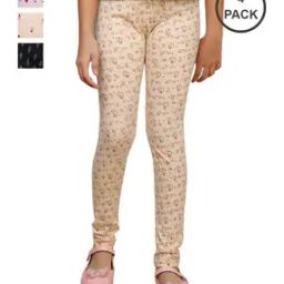 Pack of 4 Printed Leggings with Elasticated Waist-picture-28