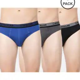 Pack of 3 Men Cotton Solid Double Pouch Support Brief-image-57