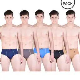 Pack of 5 Men Anti-Microbial Super Combed Cotton Solid Brief-image-4