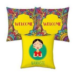 Pack of 3 Printed Square Cushions-12