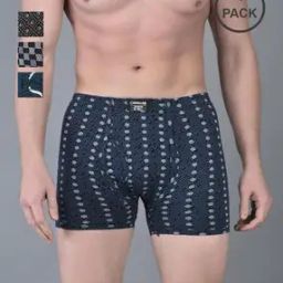 Pack of 4 Men Soft Combed Cotton Printed Trunks-image-4