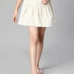 Checked Tiered Skirt with Elasticated Waist-image-11