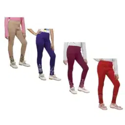 Pack of 4 Leggings with Floral Print-picture-10