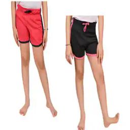 Girls Pack of 2 Shorts with Elasticated Drawstring Waist-picture-27