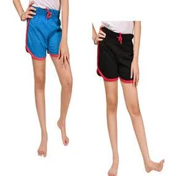Girls Pack of 2 Shorts with Elasticated Drawstring Waist-image-63