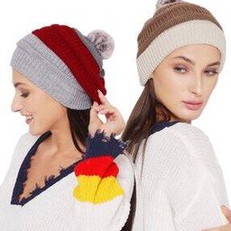 Bhcombo-050822-055-056 Pack Of 2 Beanies With Pom Pom-1