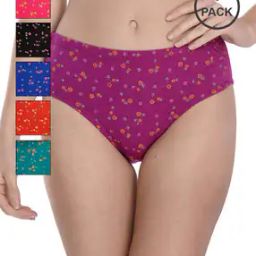 Women Pack of 6 Floral Print Bikini Briefs-image-25
