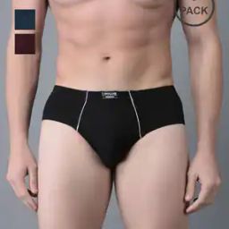 Pack of 3 Men Anti-Microbial Super Combed Cotton Solid Brief-image-79