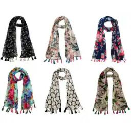 Pack of 6 Women Floral Print Scarves-image-94
