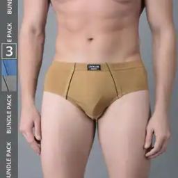 Pack of 3 Men Anti-Microbial Super Combed Cotton Solid Brief-picture-27