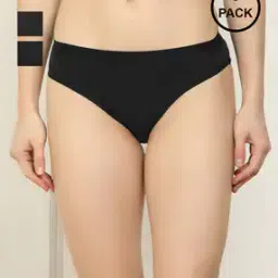 Women Pack of 3 Briefs with Elasticated Waistband-image-28