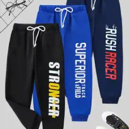 Pack of 3 Boys Graphic Print Track Pants-picture-41