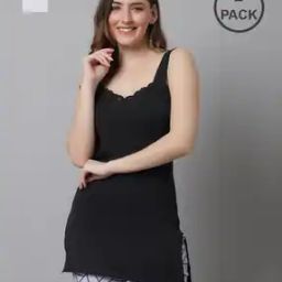 Women Rib Cotton Pack of 2 Camisole-image-4
