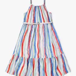 yousta Girls Striped Tiered Dress-picture-15