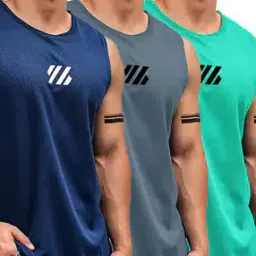 Pack of 3 Sleeveless Crew-Neck Vests-69