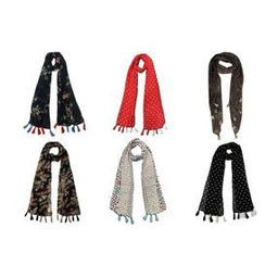 Pack of 6 Women Floral Print Scarves with Tassels-image-92