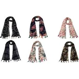 Pack of 6 Women Printed Scarf-image-78