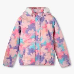 Girls Floral Print Parka Jacket-picture-46