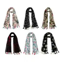 Pack of 6 Women Floral Print Scarves-image-78