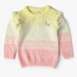 Girls Striped Round-Neck Sweatshirt-26