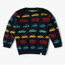 Boys Printed Round-Neck Sweater-image-5