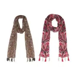 Pack of 2 Women Animal Print Scarves-image-0