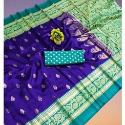 Women Paisley Print Saree with Contrast Border-image-26