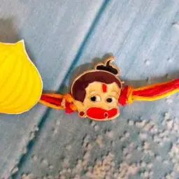 mahi Tie-Up Meena Work Bal Hanuman Rakhi-picture-4
