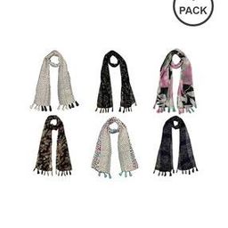 Pack of 6 Floral Print Scarves-image-6