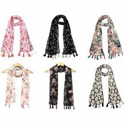 Pack of 6 Women Floral Print Scarves-image-82