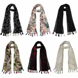 Pack of 6 Women Floral Print Scarves-image-70