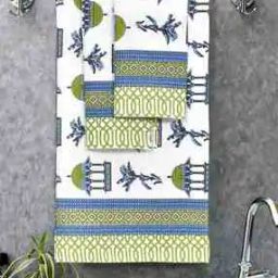 Printed Cotton Bath & Hand Towel Set-42