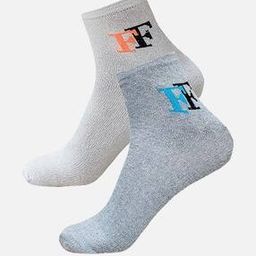 Unisex Pack of 2 Logo Print Ankle-Length Socks-image-54