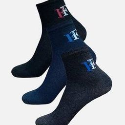 Unisex Pack of 3 Logo Print Ankle-Length Socks-21
