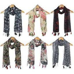Pack of 6 Women Floral Print Scarves-27