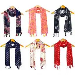 Pack of 6 Women Floral Print Scarves-image-95
