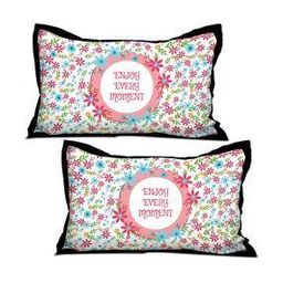 Indigifts Home Decoration Enjoy Every Moment Quote Floral Seamless Pattern Multi Pillow Cove-image-92