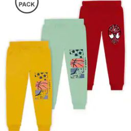 Pack of 3 Printed Mid-Rise Joggers-14