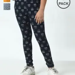 pixie n prince Girls Pack of 3 Floral Print Leggings-picture-23