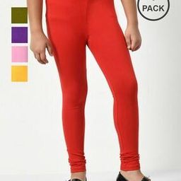  Girls Pack of 5 Slim Leggings Pants-image-16