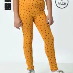Girls Pack of 3 Floral Print Leggings-image-79